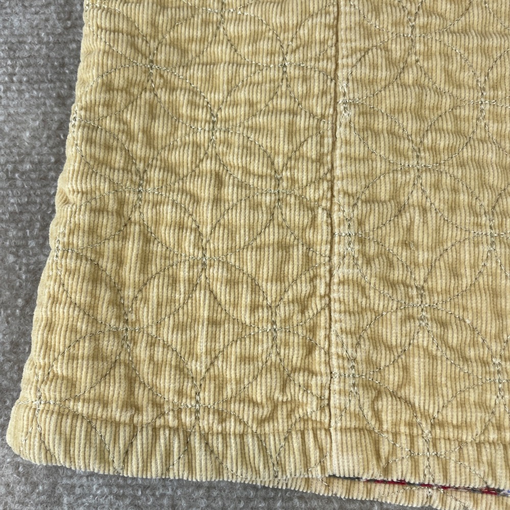 Eddie Bauer VTG Quilted Corduroy Vest Women S Beige Floral Lining Zip Pockets - Picture 12 of 14